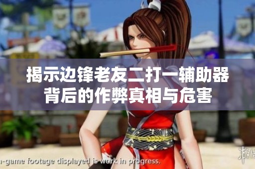 揭示边锋老友二打一辅助器背后的作弊真相与危害