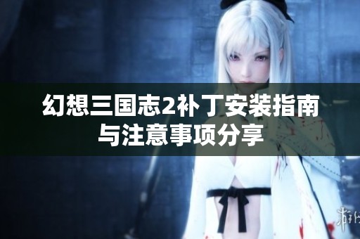 幻想三国志2补丁安装指南与注意事项分享