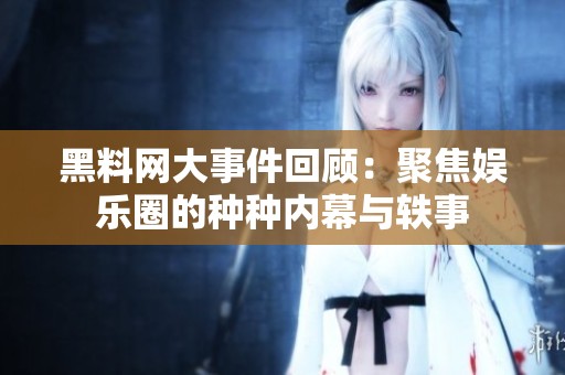 黑料网大事件回顾：聚焦娱乐圈的种种内幕与轶事