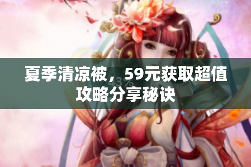 夏季清凉被，59元获取超值攻略分享秘诀