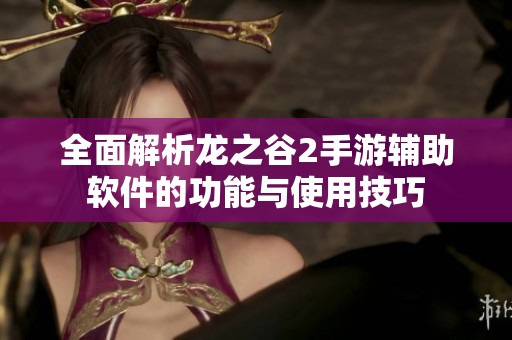 全面解析龙之谷2手游辅助软件的功能与使用技巧