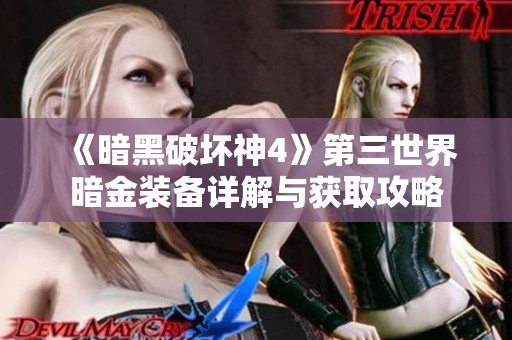 《暗黑破坏神4》第三世界暗金装备详解与获取攻略
