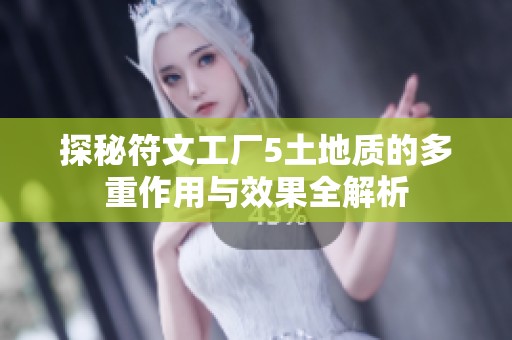 探秘符文工厂5土地质的多重作用与效果全解析