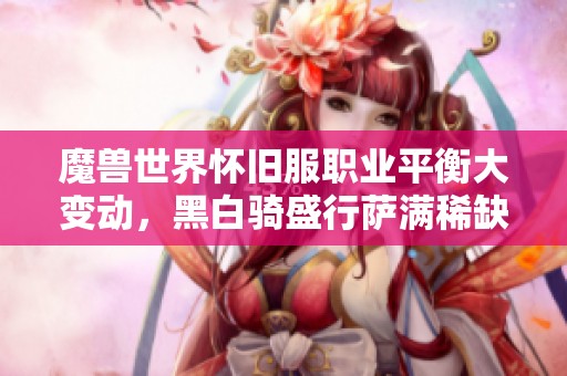 魔兽世界怀旧服职业平衡大变动，黑白骑盛行萨满稀缺迎WLK挑战